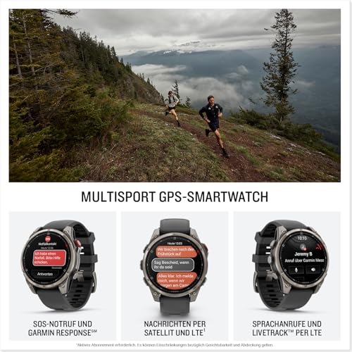 Garmin Fenix 8 Pro 47mm AMOLED - Multisport-Smartwatch, 1,4 Touchdisplay, bis zu 15 Tage Akkulaufzeit, Karten, 80+ SportApps, EKG, Taschenlampe, LTE Telefonie & 24/7 SOS-Notruf (ABO notwendig)