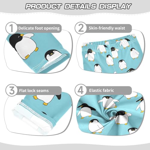 Girls Basic Leggings Baby Girls Pants Penguin Cartoon Soft Footless Stretchy Tights Pants 4-10Y3