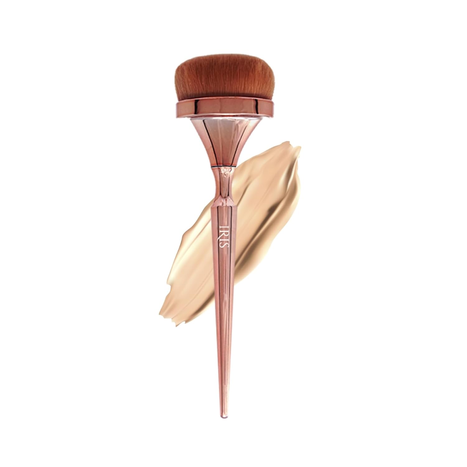 Iris Luminous HD Foundation Brush | Vegan & Cruelty-Free Makeup | Synthetic fibres | Essential for Flawless Beauty | Rose Gold