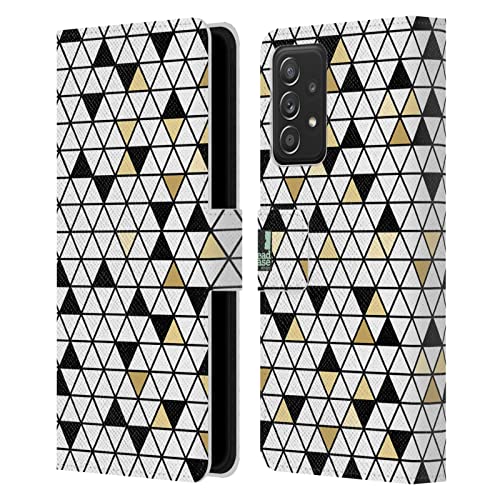 Coque portefeuille Samsung A53 5G aux finitions soignées et motifs géométriques gravés