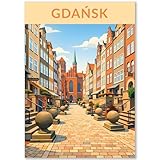 Happymotive Städteposter | Danzig Retro Poster Vintage | 