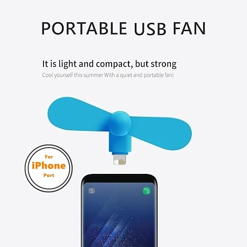 Miniatura 5 de Mini ventilador de teléfono celular para iPhone paquete de 4 ventiladores pequeños de bolsillo portátil personal para viajes al aire libre