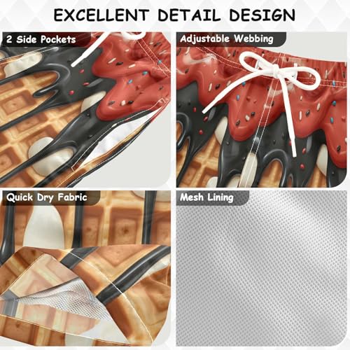 Boccsty White Glaze Red Black Ice Cream Boys Swim Trunks Baby Kids Swimwear Summer Toddler Beach Board Shorts 2T3