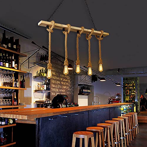 Lámpara de araña de hilo con 5 luces regulables para techo de comedor 6