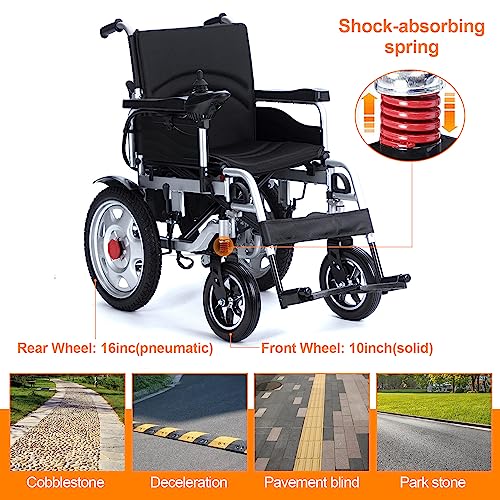 Electric Wheelchair,All Terrain Foldable Electric Wheelchair,Portable Motorized Wheelchair for Senior,Dual 500W Motors,Electric Power Wheelchair,Travel Wheelchairs for Adults (20Miles)330lbs Black