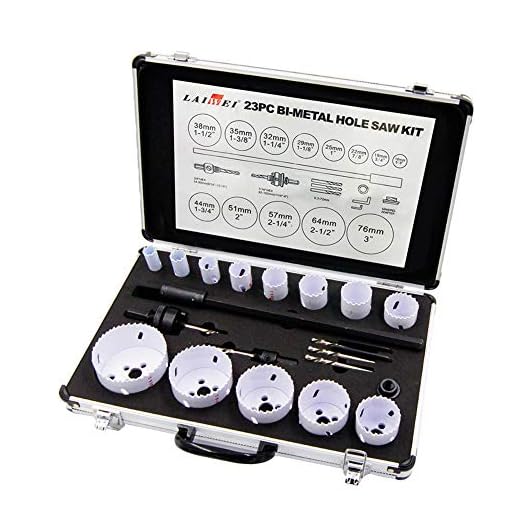 Kit de sierra de agujero bimetal,juego de 23 piezas con vástagos y brocas de repuesto,construcción de acero resistente para madera perforada,aluminio,metal o PVC,fontanería y carpintería de bricolaje