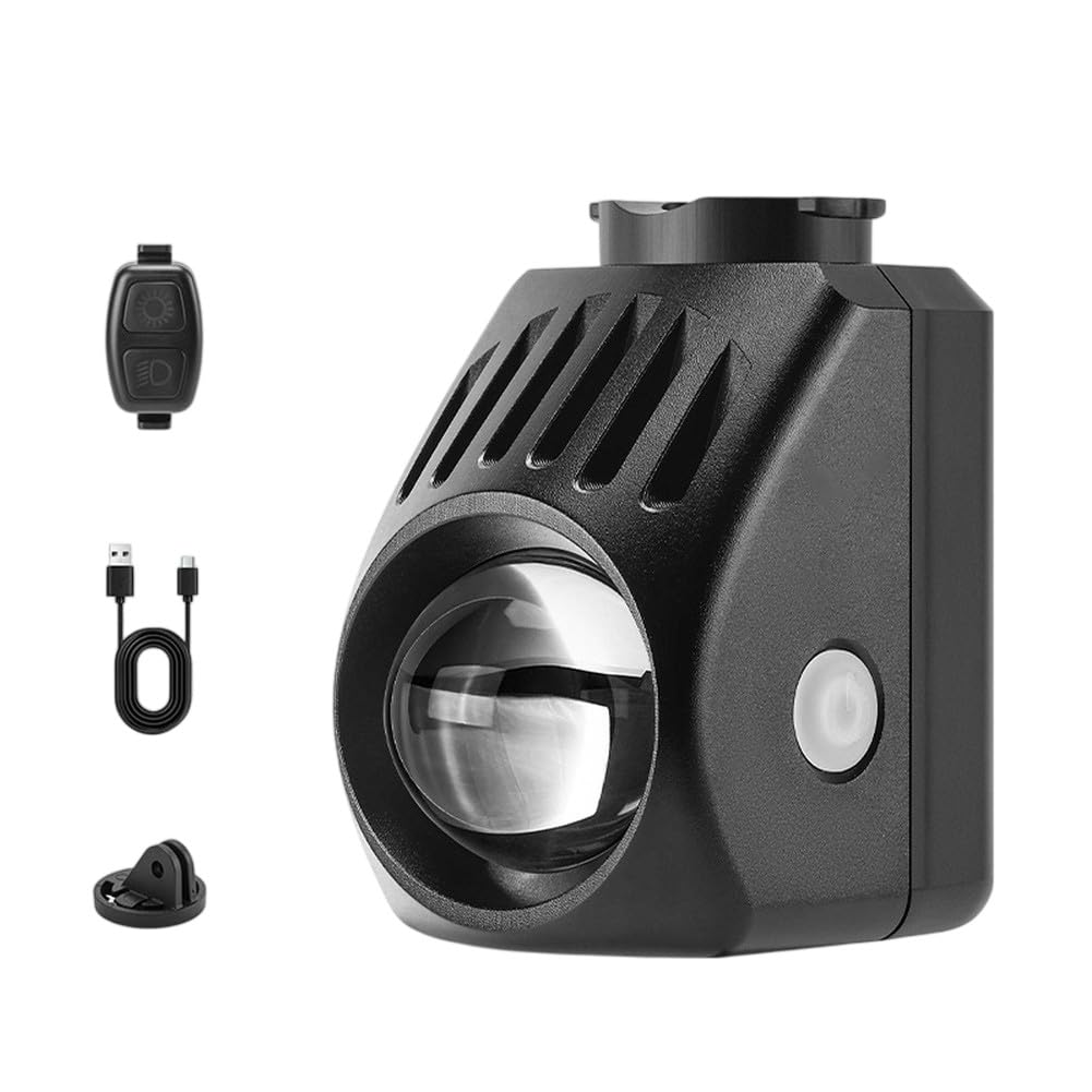 Faro delantero de ciclismo, 1000 lúmenes, recargable por USB-C, con control remoto inalámbrico, lámpara frontal de aleación de aluminio impermeable IPX6, 4 modos para conducción nocturna