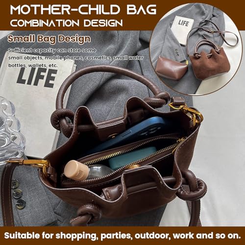 Brown Suede Crossbody Purse for Women, Lightweight Shoulder Bag with Stylish Strap3