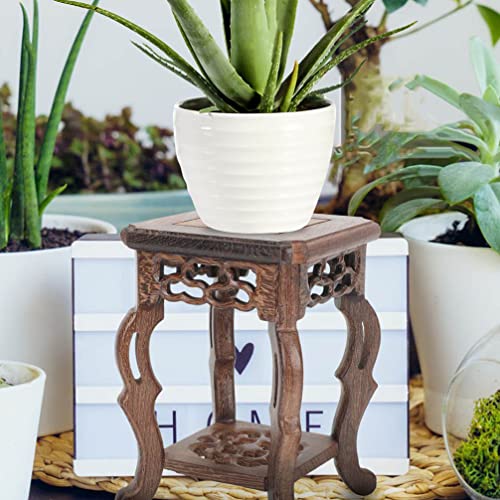 Cabilock Home Decor Wooden Stool Plant Stand Antique Vase Aquarium Table Chinese Flower Pot Display Rack Vintage Plant Pot Riser Oriental Furniture Holder For Home Decorations Office Decor #TOP1