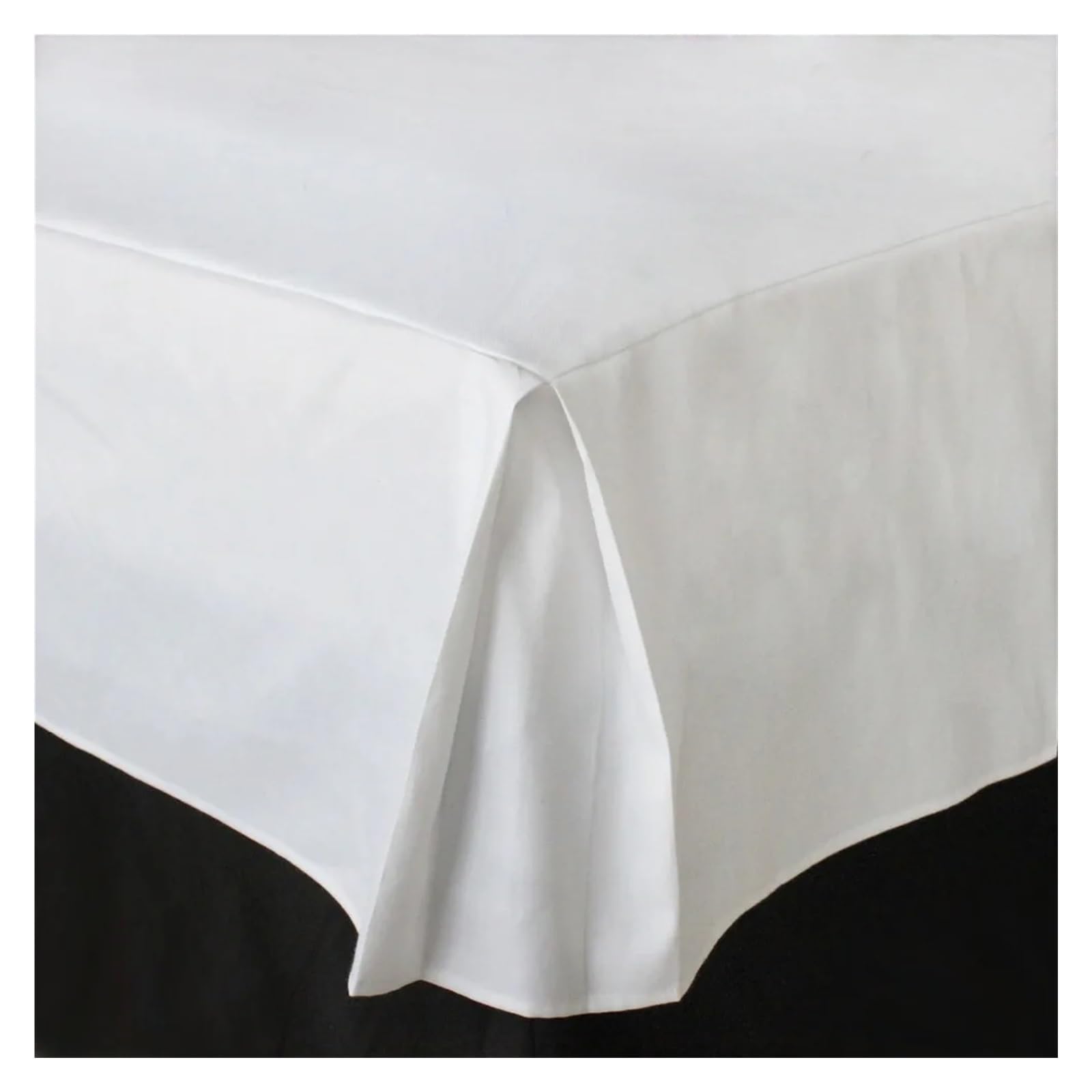 Faldones De Cama Falda De Cama Hotel, 5 Colores, Lona Algodón Grueso, Línea(White,180x200x30cm)