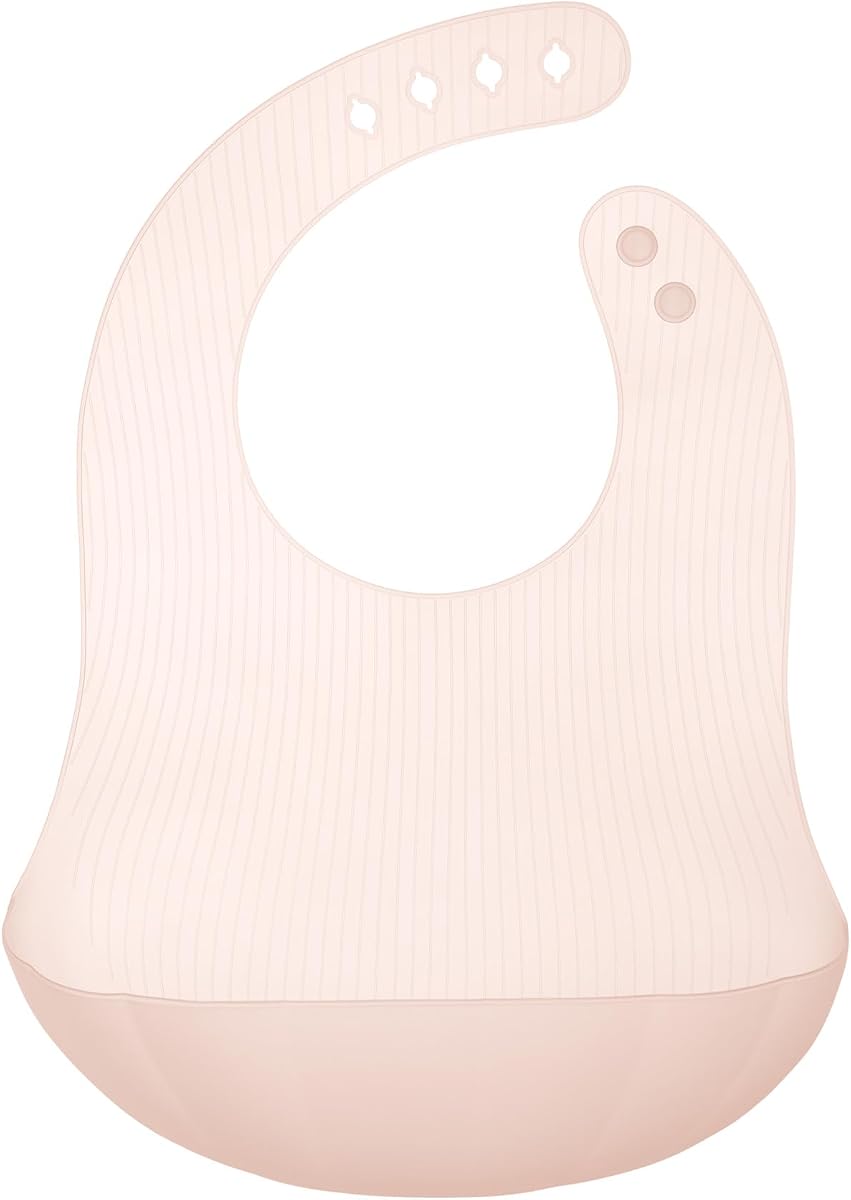 Fold N Go Silicone Baby Bib w/Travel Case, Waterproof | Lightweight, Foldable Design for Infants & Toddlers 6-36 Mo. BPA-Free Food-Grade Silicone. Eases Pressure Points & Bruising.