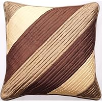 Zierkissenbezug Aus Dupion Seide Rot-beige – 40x40 Cm Dekokissen Indien Mit Reißverschluss