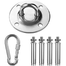 Hanging Kit,Hanging Chair Hardware Rotating Hammock Hooks Heavy Duty,Hammock Chair Hanging Kit/Swing Ceiling Hook Snap for Hammock Chair Stand,Seat, Tree,Yoga,Gym, Silver