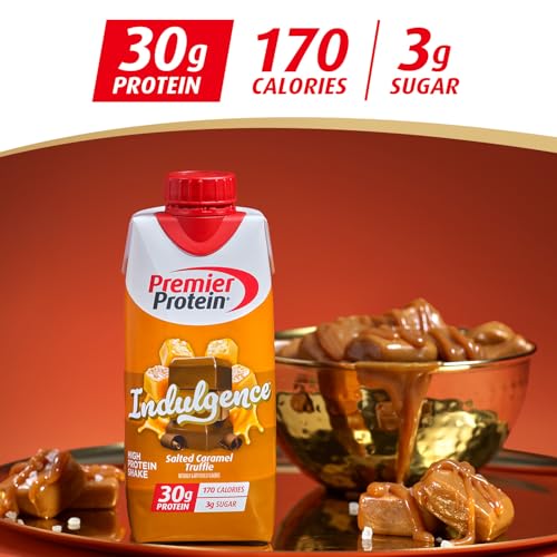 Image of Premier Protein Shake INDULGENCE, Salted Caramel Truffle, 30g Protein, 170 Calories, 3g Sugar, 11 fl oz, 4 Pack (Packaging May Vary)
