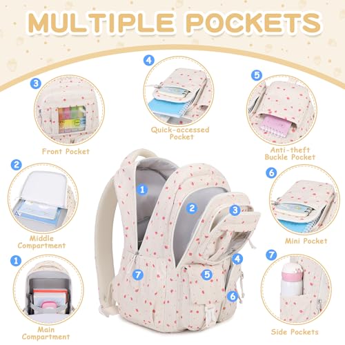 Image of PIG PIG GIRL Kids Backpack for Girls School Book Bag for Elementary Primary