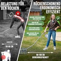 GREEN Spark Rasenrakel [Ergonomisch] 80x30 cm mit Klicksystem – Ansicht 2