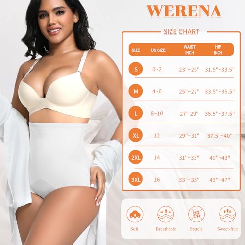 Image of Werena Tummy Control Shapewear Panties for Women Panty Girdle High Waisted Body Shaper Cross Shaping Underwear