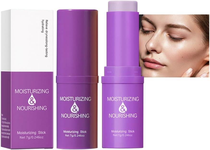 2 Pcs Hydrating Multi Balm Sticks,All-in-One Hydrating Moisturizing Stick-Lip Balm,Eye Cream,Neck Cream and Make Up Base,Hydrating Face Sticks,Body Hydrating Sticks for Dry Skin