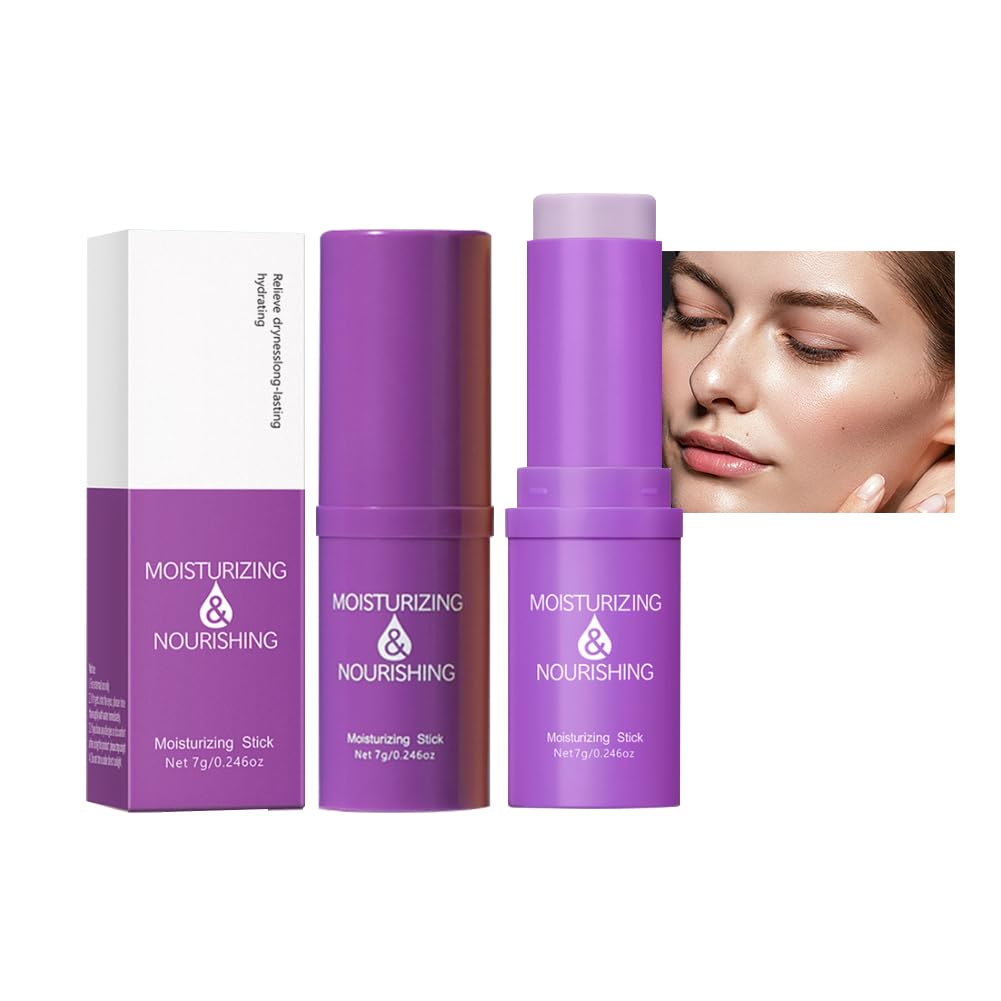 2 Pcs Hydrating Multi Balm Sticks,All-in-One Hydrating Moisturizing Stick-Lip Balm,Eye Cream,Neck Cream and Make Up Base,Hydrating Face Sticks,Body Hydrating Sticks for Dry Skin