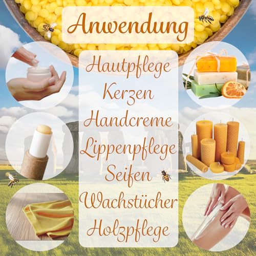 ActiveTimeLife® Bienenwachs Pastillen weiß | Premium | 500 g ideal für Kosmetik Kerzen Cremes Salben Seifen Wachstücher - Das Original im praktischen Zip-Beutel