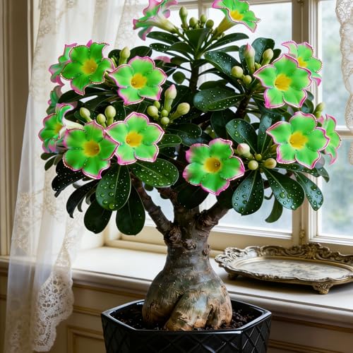 Live Desert Rose Plant | Flowering Succulent for Indoor Outdoor Home Garden Decoration (1)