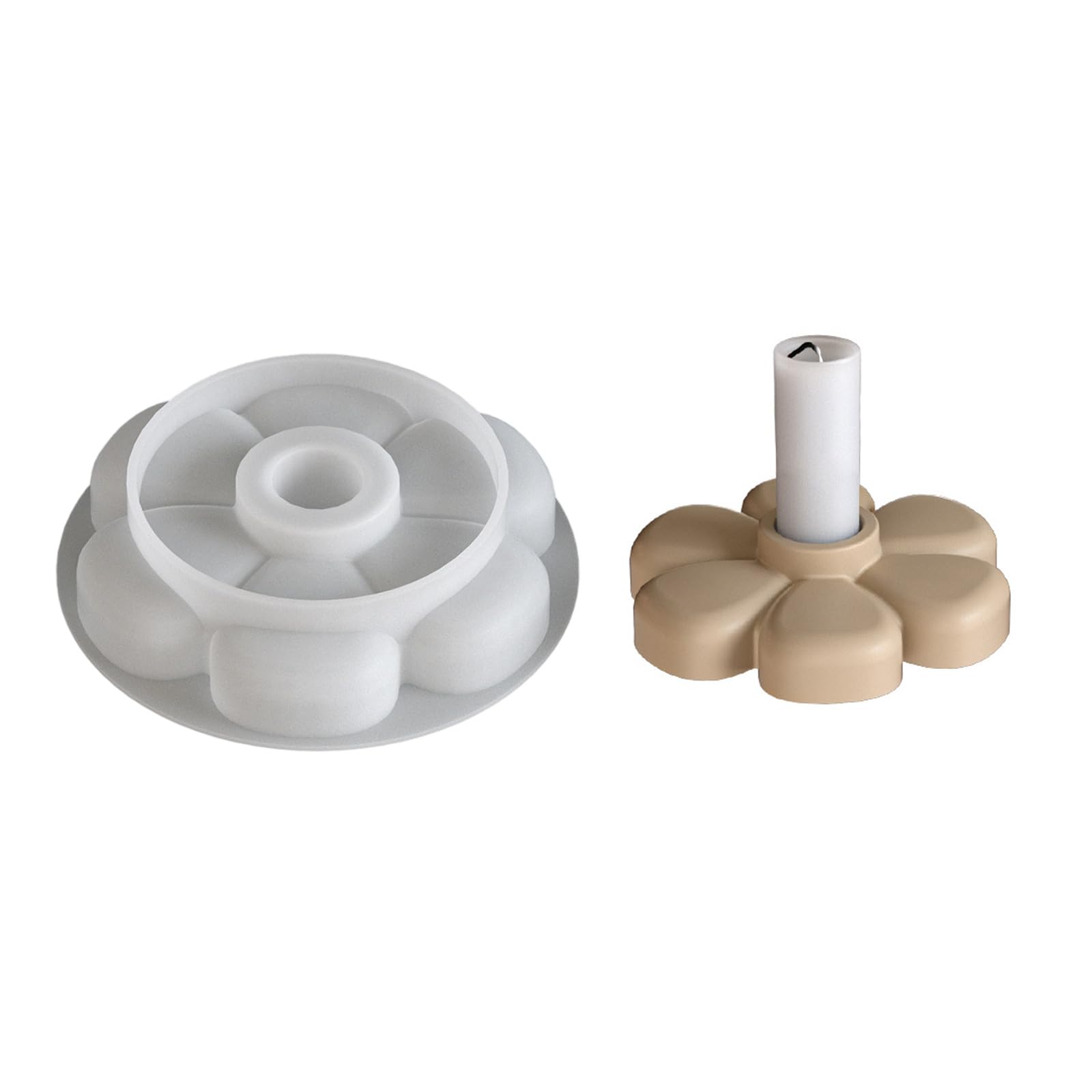 NEWFT Craft Candle Bracket Flower Shape Crafting Unique Candle Holder for Home and Table Decorating