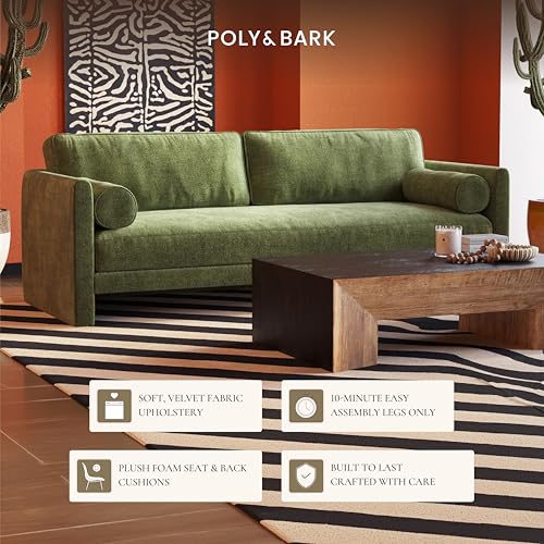 Image of Poly & BARK Fano 99 inch Sofa with Wide Seating Profile, Clean Tailored Upholstery, and Modern Linear Design for Open Living Rooms