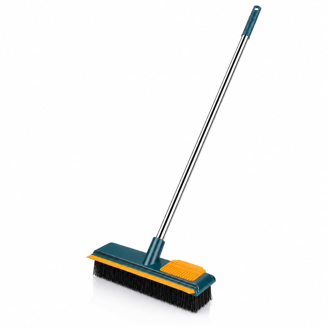 Bathroom Cleaning Brush with Long Handle, Floor Brush with Wiper, 2-in-1 Soft Bristle Broom & Rubber Squeegee for Bathroom Floor, Tiles, Kitchen, Balcony & Outdoor Cleaning-image-27