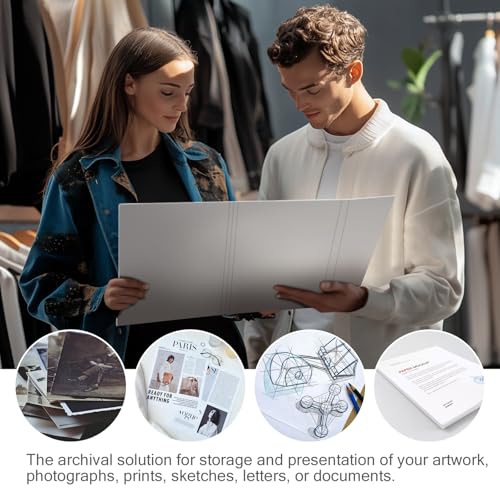 Image of Lineco Archival Storage Art Folio, for Preserving 11x14 Inch Artwork Photographs Prints Letters or Documents, Acid-Free Folder with 1.25 in Deep, Pack of 1
