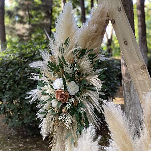 Yobeki Boho Decor, Rustic Wedding, Rose Arch Arrangement/Artificial Flowers, Pampas Arch Arrangement/Wedding Arrangement #TOP2