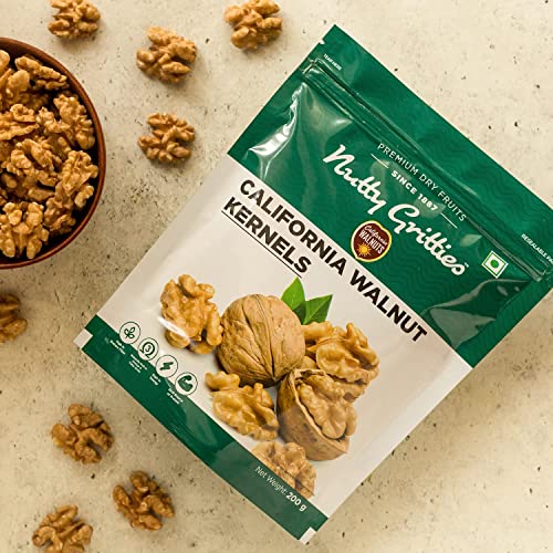 Image of Nutty Gritties California Walnut Kernels Without Shell, for Morning Consumption Dry Fruit, Omega-3 Rich (200 g (Pack of 3))
