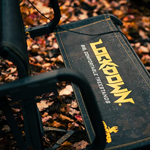 Rivers Edge Lockdown 21' 2-Man Ladder Treestand, Towering 21' Height With Flip-Up Teartuff Bench Seat, Wide 42" Platform, Featuring The Ultimate Shooting Rail, Ld202E, Black #TOP2