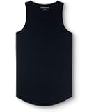ShirtBANC Drop Cut Long Tank Tops for Men Hipster Curved Hem Dropcut Tanks
