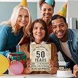 Benjia 50th Birthday Greeting Cards for Men Women, Born in 1976 UK Vintage Bday Card with Envelope, 50 Years Old Funny Birthdays Gift Card for Him Her Birthday Decoration Party Supply, 20x25 cm - Image 4