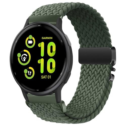 [AiMaoo] 20mm ���v�o���h Garmin Vivoactive 6/5/3/Forerunner 570 42mm/165/165 Music/Approach S44/S50 �Ή� �����x���g �ւ��x���g �L�k�� �i�C�����p���V���[�g�o�b�N��