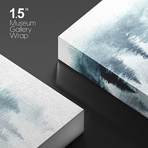 Signwin Canvas Wall Art Blue And White Group Of Pine Trees Print Nature Wilderness Mixed Media Farmhouse/Country Closeup Relax/Calm Duotone For Living Room thumb #3