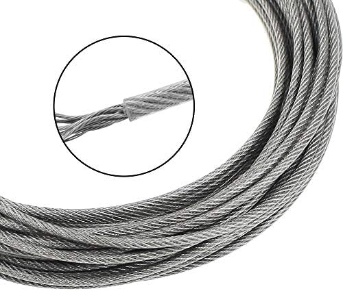 DXLing Ramka na zdjęcia, 2 mm x 10 m, drut do zawieszenia, szpula ze stali nierdzewnej 304, powlekany PCW, wytrzymały wieszak na zdjęcia, drut z liną drucianą, stałe kody i śruby do zawieszania ubrań, zasłona