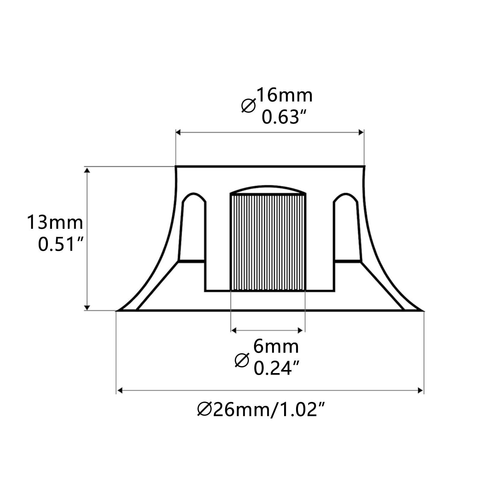 Musiin Electric Guitar LP Style Top Hat Volume Tone Control Knob Compatible with Les Paul Epiphone Parts Replacement (Transparent) - Image 2
