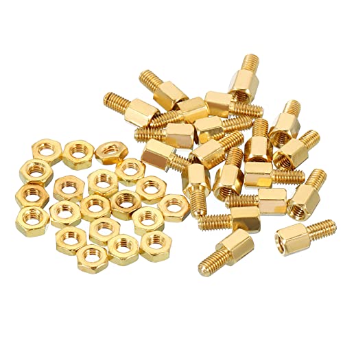 PATIKIL 5mm+6mm M3 Abstand schrauben, 40 Pack Messing Hex PCB Abstands muttern für Mutter bretter, Computer gehäuse, Leiterplatten, Elektronik, Goldton