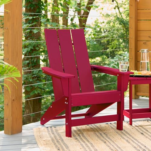 Shine-Company-Coastal-Modern-All-Weather-Adirondack-Chair-Chili-Pepper Shine Company Coastal Modern All Weather Adirondack Chair Chili Pepper
