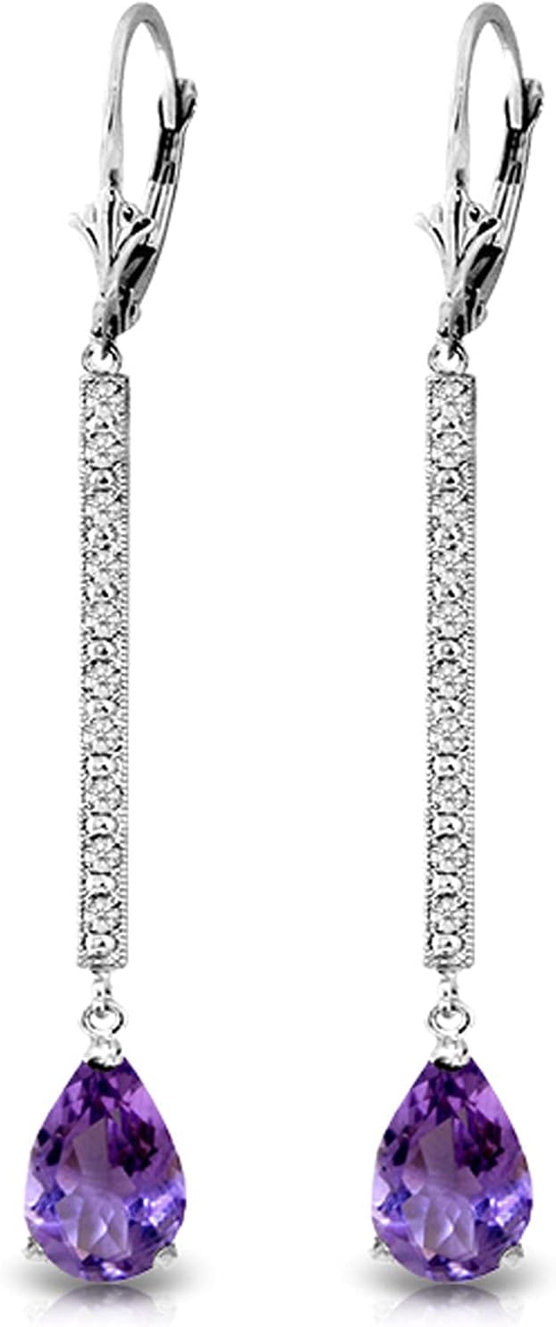 Galaxy Gold GG 14k Solid Gold Earrings Diamonds Amethysts