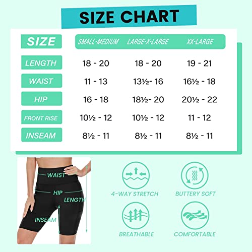 3 Pack Biker Shorts With Pockets For Women – 8" High Waisted Tummy Control Workout Spandex Shorts For Gym Yoga #TOP4