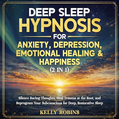 Deep Sleep Hypnosis for Anxiety, Depression, Emotional Healing & Happiness, 2 In 1 Titelbild