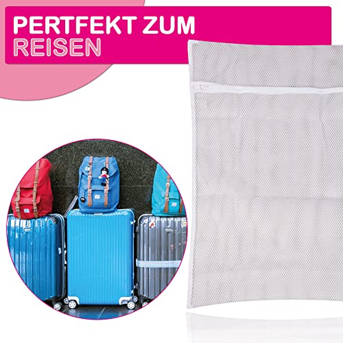 Bestlivings Wäschenetz XXL (4er Set / 50x70cm) - Wäschesack Kochfest - Wäschebeutel für Blusen, BH, Unterwäsche, Socken oder Feinwäsche - Füllmenge bis 3kg