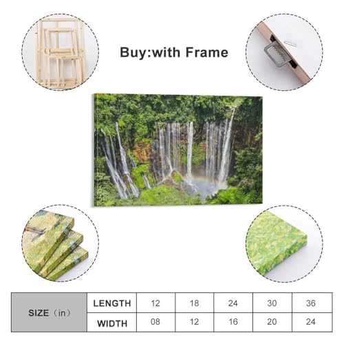 Décoration murale moderne forêt tropicale indonésienne cascade 40x60cm - 2