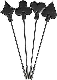 Kutocesy Fouet Cravache Sexy Adulte en Cuir 4 Ensemble Contient 4 Modèles Fessée À La Main Slapper Paddle Érotique Flogger Sex Toy Accessoires pour Adultes BDSM Couples Fétiche Cosplay
