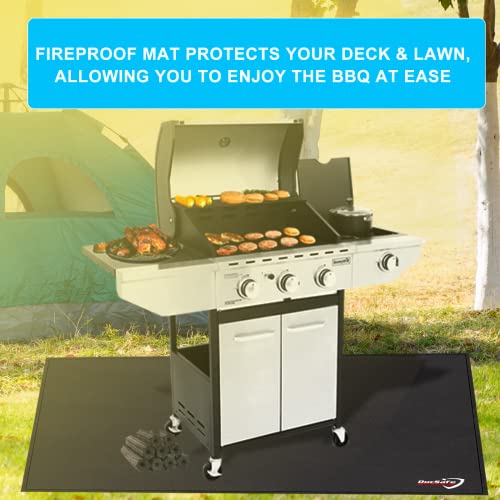 65X42 Inches Under Grill Mat,Docsafe 4 Layers Fire Pit Mat Fireproof Mat Fire Pit Pad Protect For Deck Patio Grass Outdoor Wood Burning Fire Pit And Bbq Smoker,Portable Reusable And Waterproof,Black #TOP1