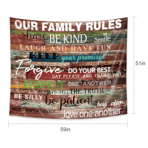 Homewelle HOW-BF27-L99VV Quotes Inspirational Tapestry 59Wx51L Inch Educational Motivational Family Positive Funny Farmhouse Cool Rustic Wooden Striped Plank Wall Art Hanging Bedroom Living Room Dorm Decor Fabric thumb #4