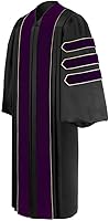 Gradwear Doctor of Law Doctoral Graduation Gown - Premium Velvet Academic Regalia with Purple Chevrons