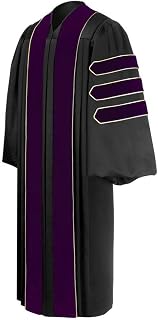 Gradwear Doctor of Law Doctoral Graduation Gown - Premium Velvet Academic Regalia with Purple Chevrons